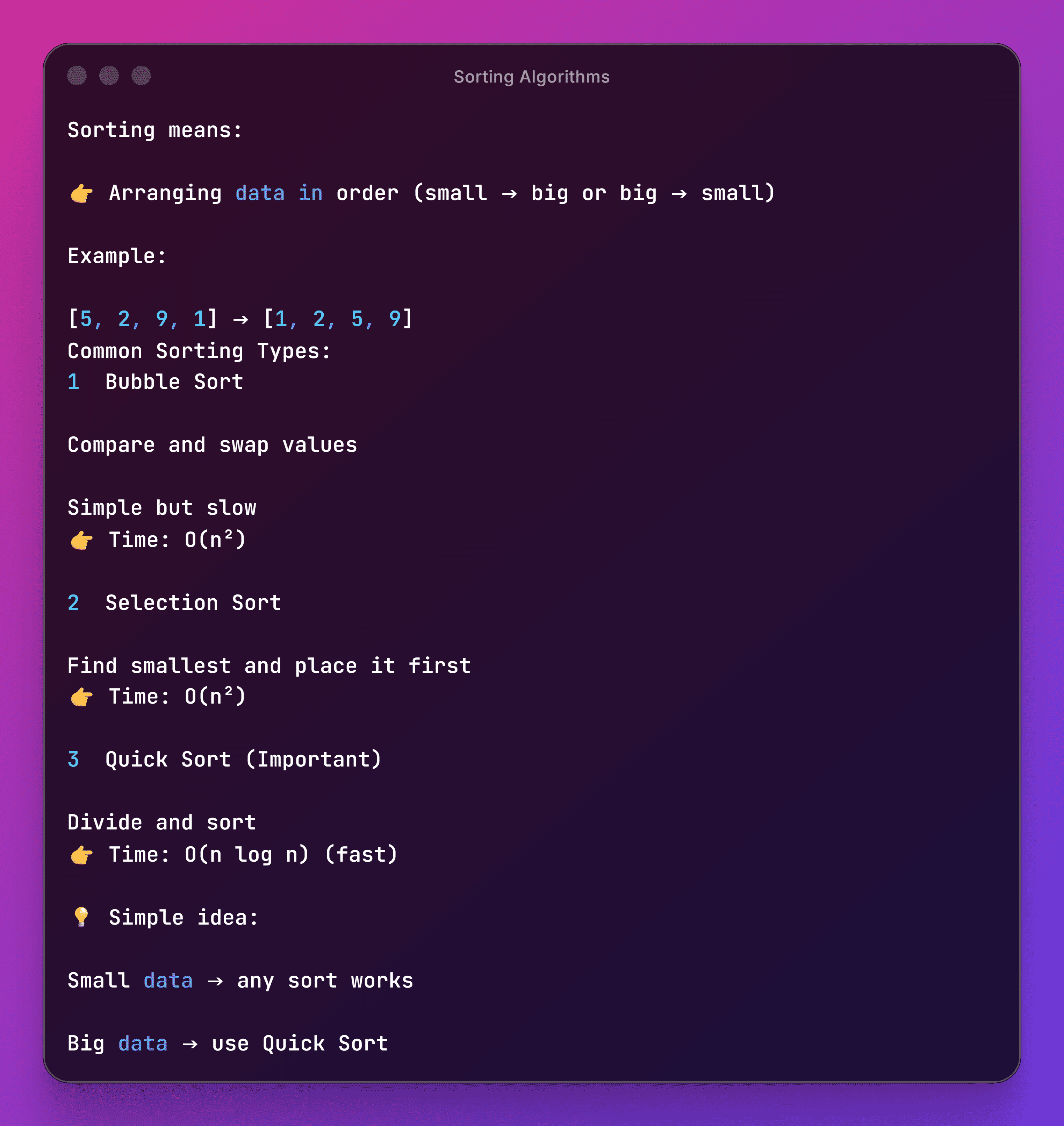 Sorting Algorithms